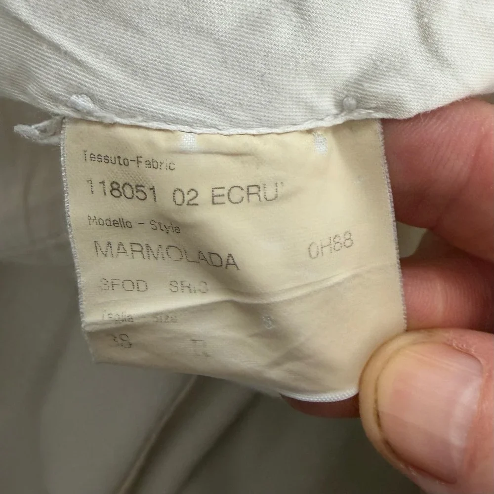 Brioni Marmolada Mens Jeans 38/33 Ecru White Cotton Stretch Denim Italy Luxury